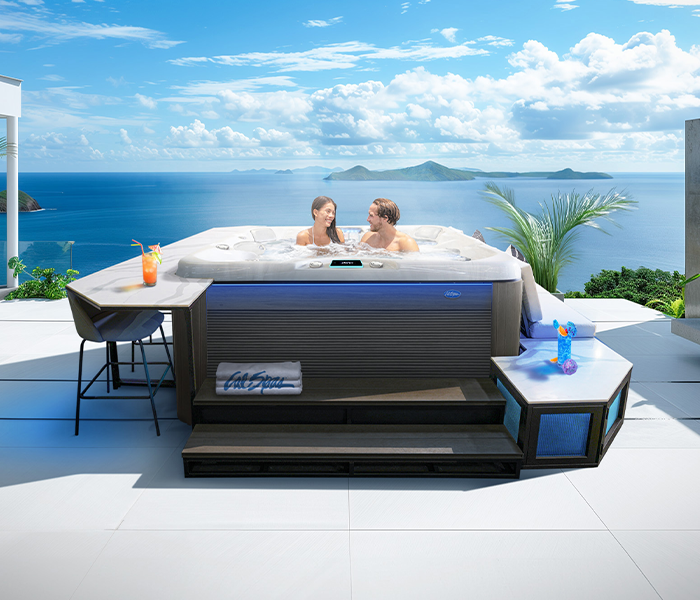 Calspas hot tub being used in a family setting - Bonita Springs